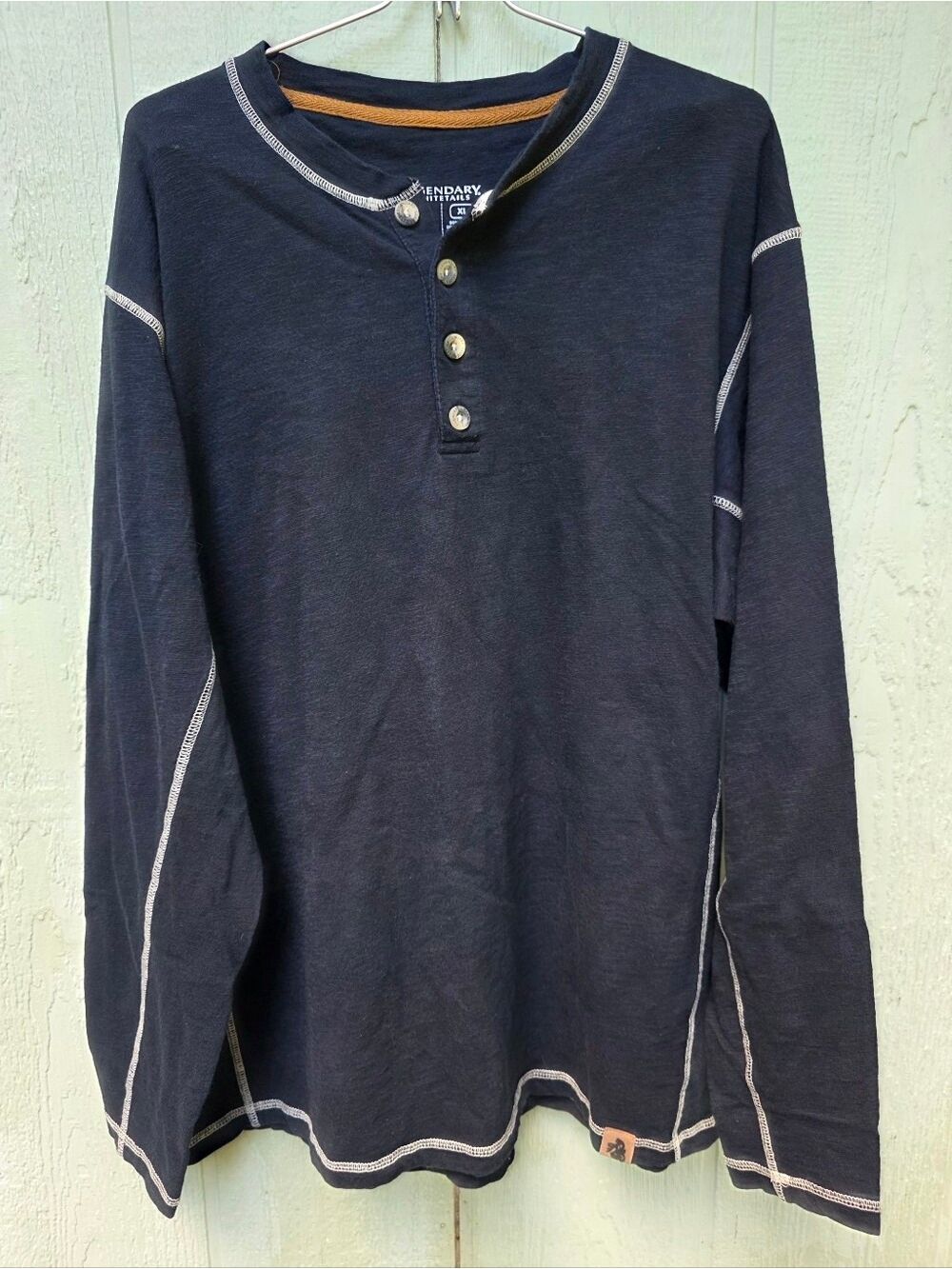 Legendary Whitetails,Men's Black Long-Sleeve Henley with Contrast Stitching #LS1 - Picture 3 of 13